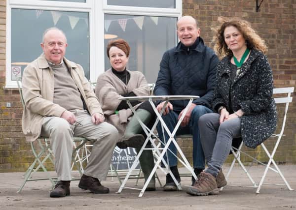 Aston Clinton Park - AVDC new homes bonus fund to help redevelop the cafe and park - pictured are Alan Mooney - facility committee chairman, Gill Merry - parish clerk, Colin Read - planning committee chairman and Liz Tubb - parish council chairman