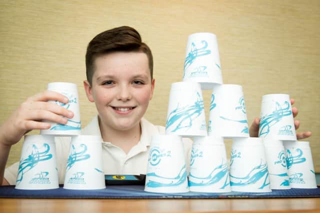 12 year old Jamie Franceschini who will be representing Great Britain at the World Cup Stacking Championships in Germany