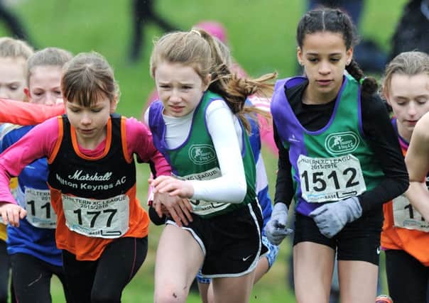 Olivia Edwards and Stella Whitlum in action at the Chiltern Cross Country League. Picture (c) Gary Mitchell
