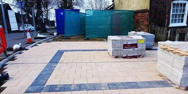 The new paving slabs in Wendover