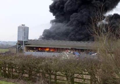A fire at a barn in Shabbington. Picture by Simon Barker.