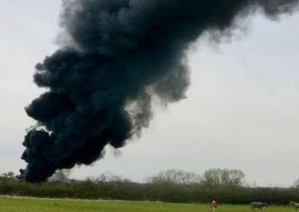 A fire at a barn in Shabbington. Picture by Simon Barker.