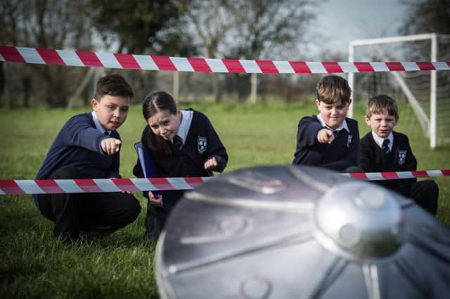 A UFO crash lands at Bierton School - pupils investigate PNL-160229-174353009