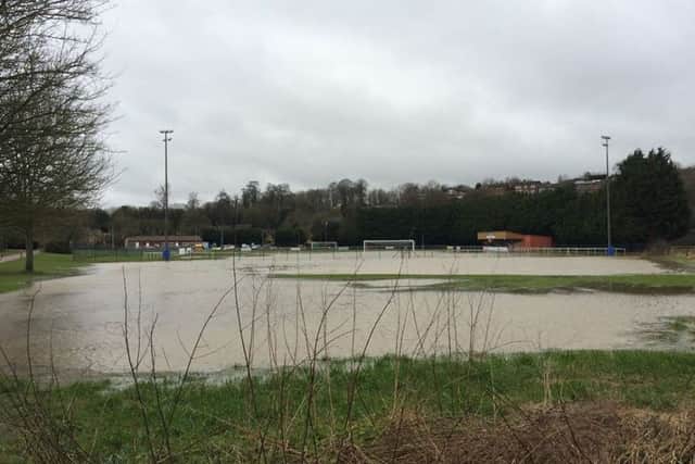 Buckingham Athletic Football Club has been hit by flooding, photo taken by Noel Wynder