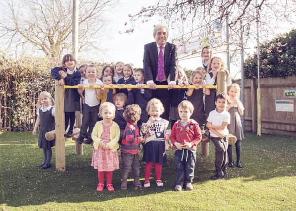 MP for Buckingham, John Bercow, with pupils of East Claydon School