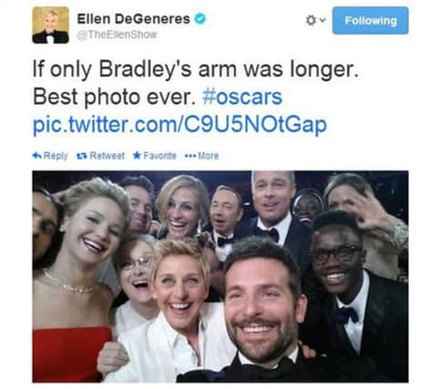Ellen DeGeneres' Oscars selfie with A-list celebrities was retweeted over three million times