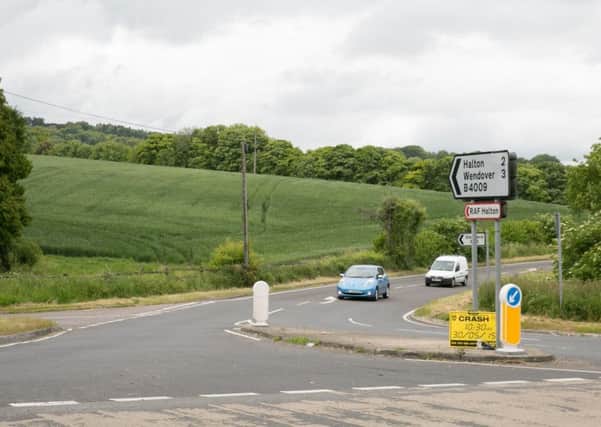 The scene of the collision on Tring Hill, at the junction of the Upper Icknield Way