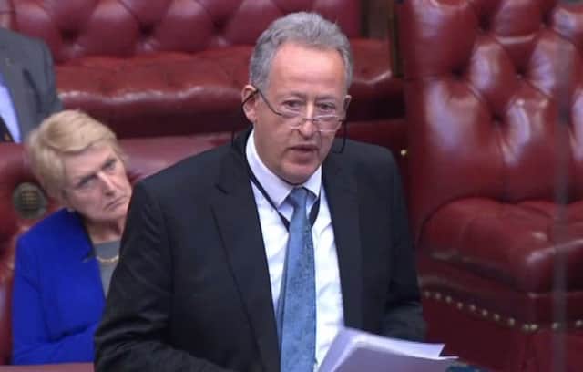 Lord Stevenson during the Lords debate on HS2