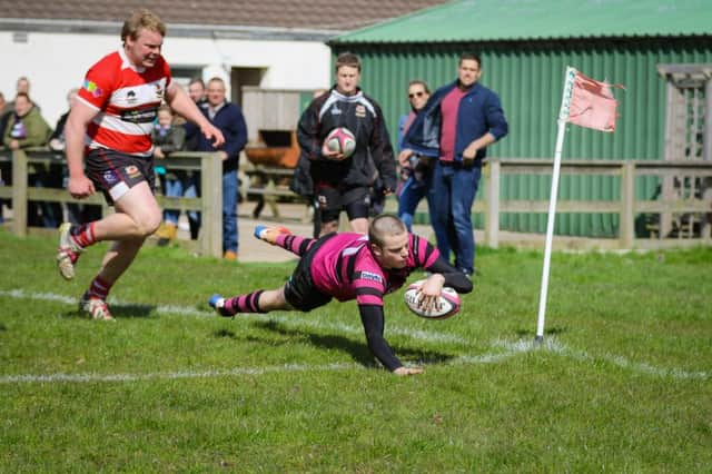 Sam Page dives over to score his second half try. Picture: MarkBannisterPhotography.com