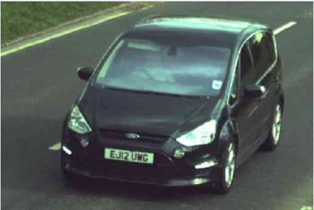 Police are appealing for information about this black Ford S-Max Titan X Sport, registration EJ12UWG, in connection with missing Natalie Hemming PNL-160505-140746001