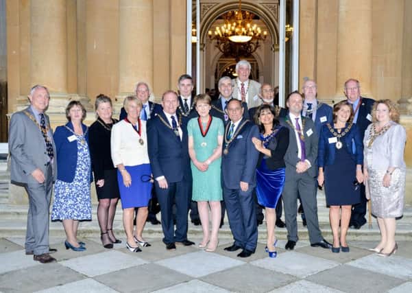 County Council Chairman Bill Chapple OBE with the chairmen and mayors of neighbouring councils, as he pays tribute during his year in office.
