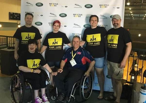 Luke Delahunty with his support team at the Invictus Games
