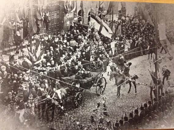 Queen Victoria outside County Hall, Aylesbury, on May 14, 1890