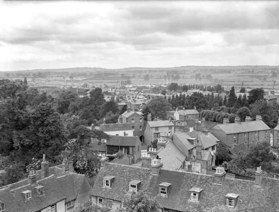 View of Nelson Terrace from St Mary's Church, Aylesbury, 1950