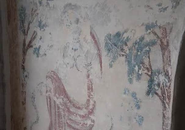A naked woman depicted on the mural