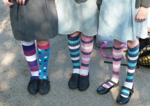 Silly socks at Whitchurch Combined School