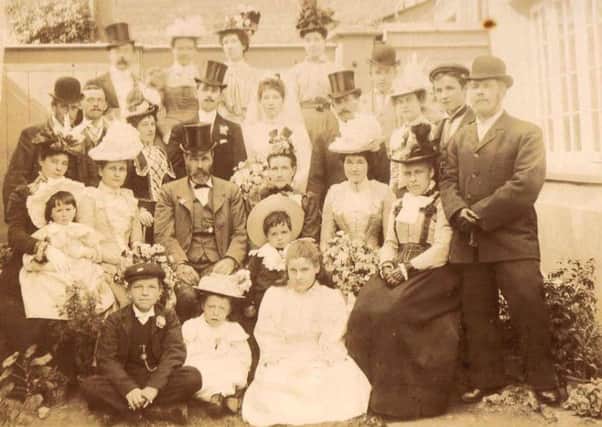 A photo taken in 1890 at the wedding of Alice Walker and John Elley