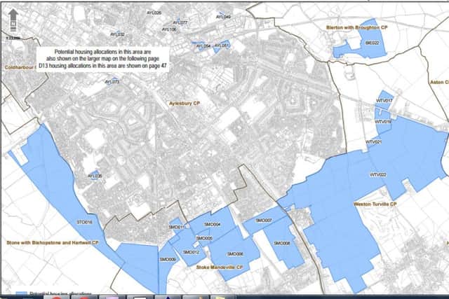 Where the homes will go in Aylesbury
