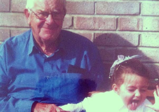 Nicole Hardy as a child with her granddad Bernard Weatherley