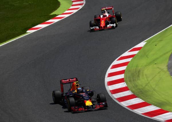 Max Verstappen holding off Kimi Raikkonen