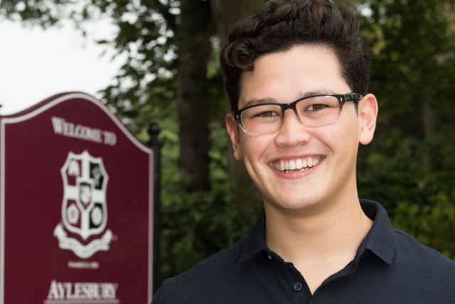 A Levels results day at Aylesbury Grammar School - pictured is Sean Donaghue - head boy
