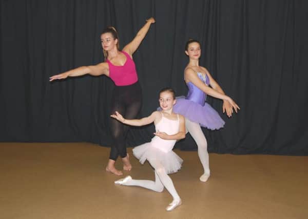Ciara Falvey (left), Alice Langford (right) and Isobel Graham (front centre)
