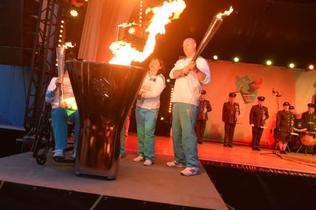 The last Paralympic flame lighting ceremony at Stoke Mandeville Stadium