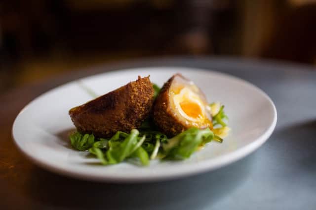 The scotch egg is a must at the Akeman Inn