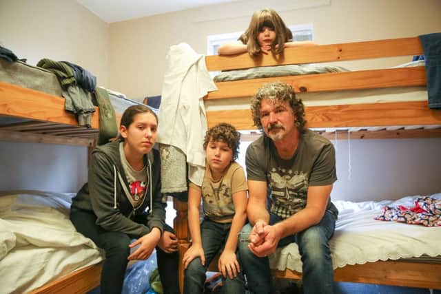 Novakovic family in a one bed flat. From left, Victoria, Alex, Rad and Elizabeth (top) PNL-161025-121037009