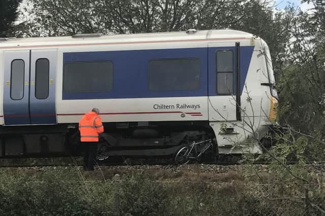 A train has reportedly crashed into a cyclist in Aylesbury