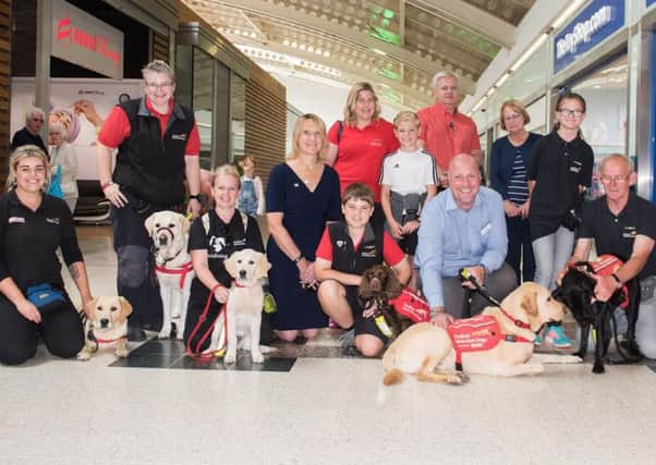 Representatives from Medical Detection Dogs during a visit to Friars Square Shopping Centre in Aylesbury