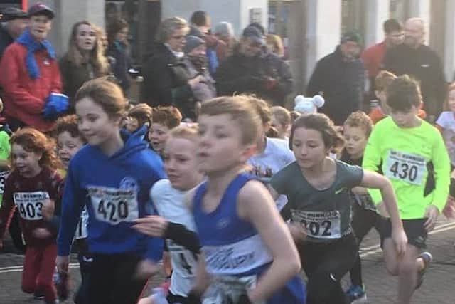 Youngsters compete in the junior races as part of the Boxing Day running event in Aylesbury