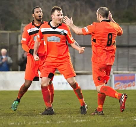 Lea Coulter celebrates his equaliser. Picture by Mike Snell