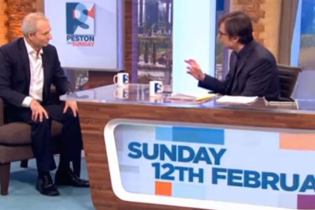 Aylesbury MP David Lidington being interviewed by ITV's Robert Peston