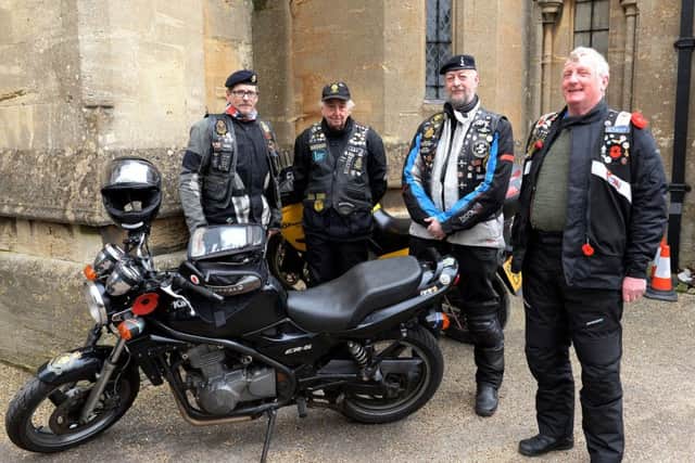 The funeral of Denis Cruse, Para, of Buckingham, with a Para and RBL Riders guard of honour. The Church of St Peter and St Paul, Buckingham. Friday 10th Feb 2017. PNL-171002-142529009