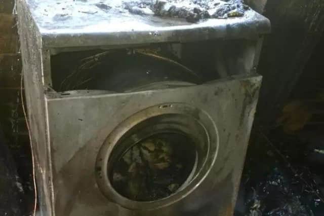 Fire caused by a faulty tumble dryer.