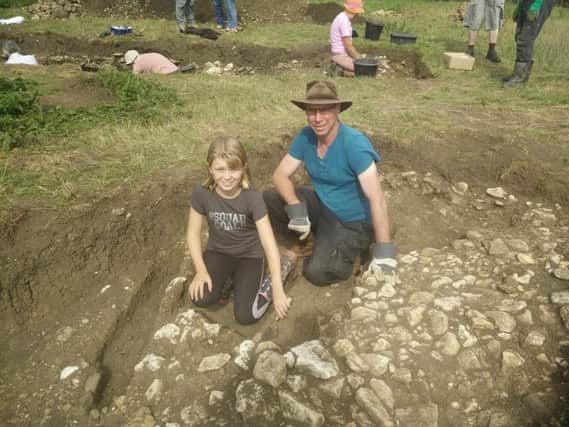 David and Rosie at the dig site