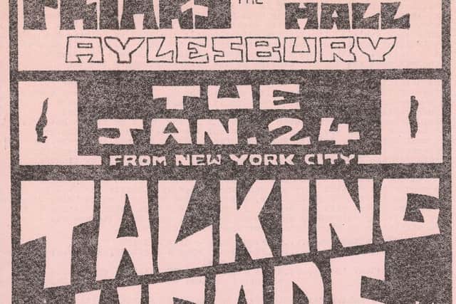 A poster from Talking Heads performance at Friars Aylesbury in 1978 (reproduced with permission from Friars Aylesbury)