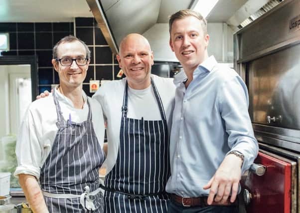 James Norie and Jack Ashmore with Tom Kerridge (centre)