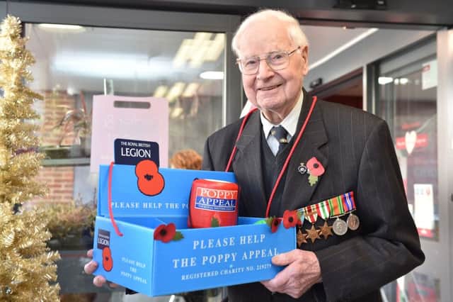 Wally Randall is still selling poppies at the age of 102