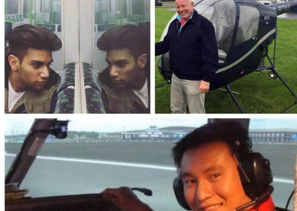 Waddesdon crash victims - top left Saavan Mundae, top right Capt Mike Green and bottom Nguyen Thanh Trung
